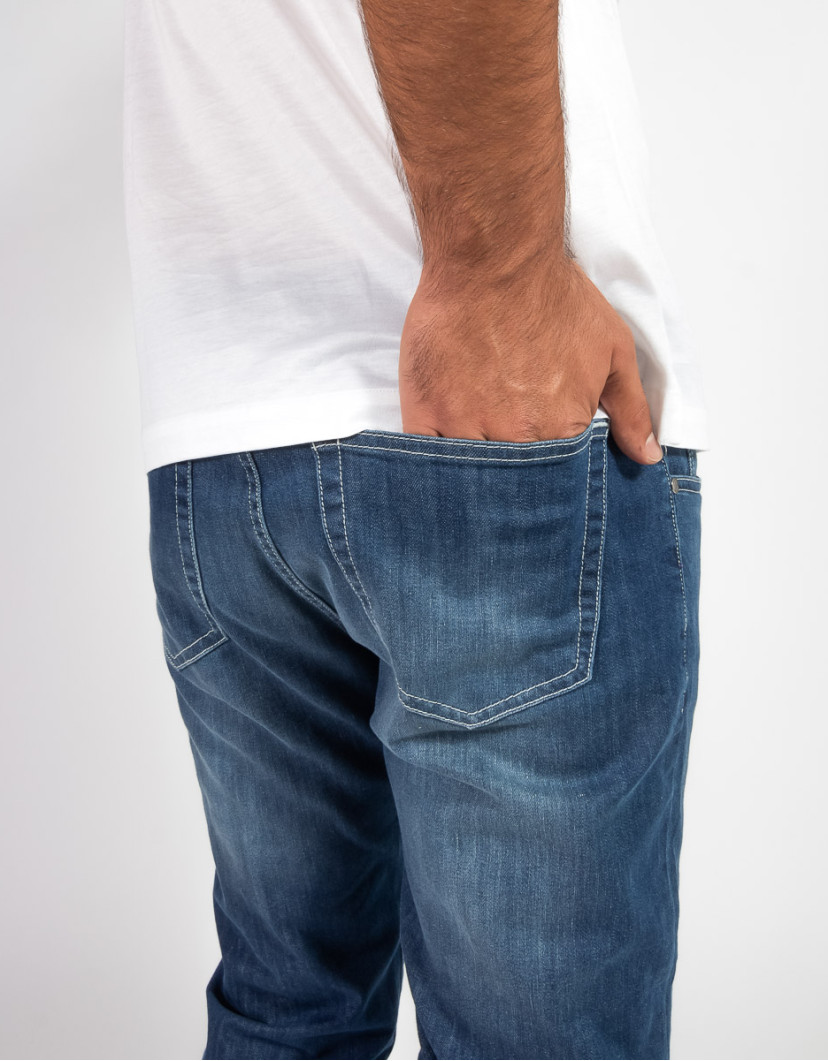 Patrick Hellmann Collection Blue Jeans With White Stitch image
