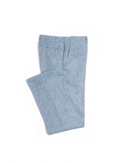 Patrick Hellmann Collection100% Linen Trousers Light Blueimage719