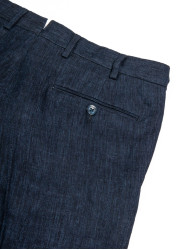 Patrick Hellmann Collection Navy Blue 100% Linen Trousers thumbnail 3