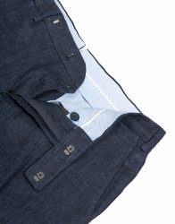 Patrick Hellmann Collection Navy Blue 100% Linen Trousers thumbnail 1