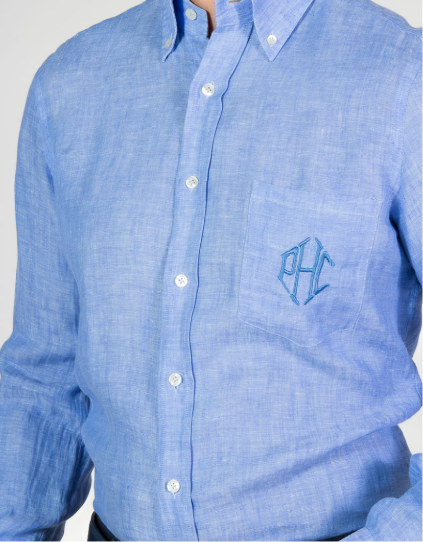 Patrick-Hellmann-Collection-100-Linen-Blue-Shirt-image Patrick Hellmann Collection 100% Linen Blue Shirt image