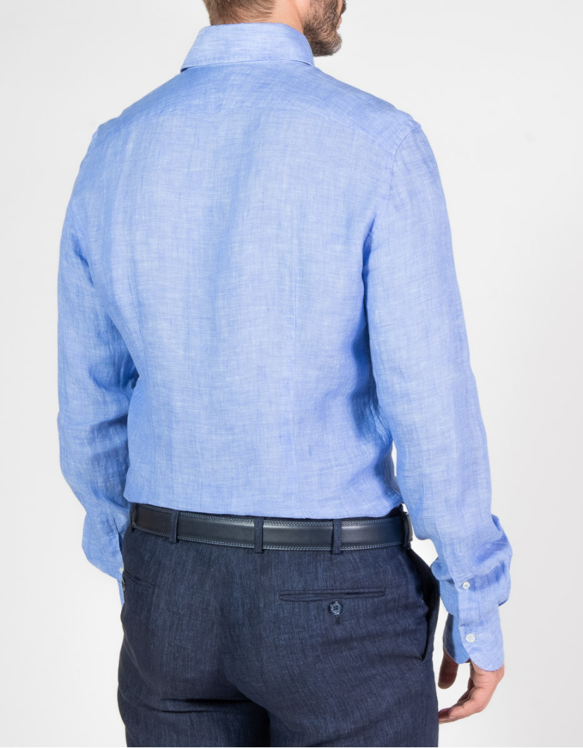 Patrick-Hellmann-Collection-100-Linen-Blue-Shirt-image Patrick Hellmann Collection 100% Linen Blue Shirt image