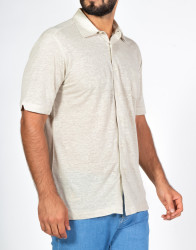 Patrick-Hellmann-Collection-Beige-Short-Sleeve-100-Linen-Shirt-thumbnail-4 Patrick Hellmann Collection Beige Short Sleeve 100% Linen Shirt thumbnail 4