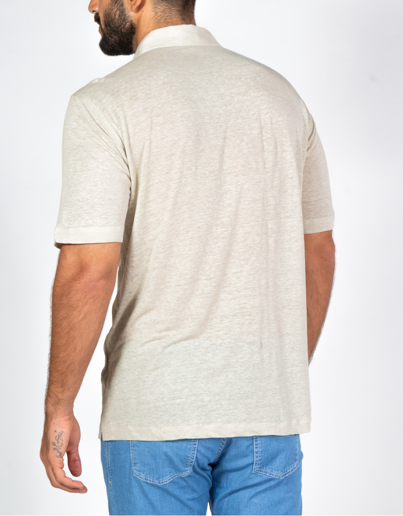 Patrick-Hellmann-Collection-Beige-Short-Sleeve-100-Linen-Shirt-image Patrick Hellmann Collection Beige Short Sleeve 100% Linen Shirt image