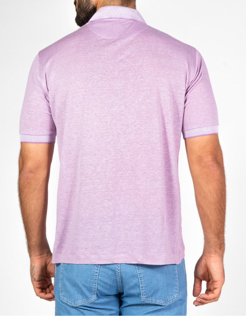 Patrick-Hellmann-Collection-Pink-Polo-T-Shirt-100-Linen-image Patrick Hellmann Collection Pink Polo T-Shirt 100% Linen image