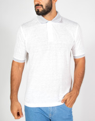 Patrick-Hellmann-Collection-White-Polo-T-Shirt-100-Linen-thumbnail-1 Patrick Hellmann Collection White Polo T-Shirt 100% Linen thumbnail 1