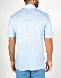 Patrick Hellmann Collection Light Blue 100% Linen Short Sleeve Shirt thumbnail 3