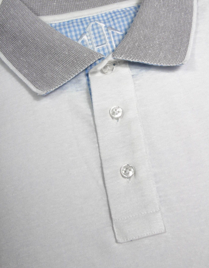 Patrick-Hellmann-Collection-White-Polo-T-Shirt-100-Linen-image Patrick Hellmann Collection White Polo T-Shirt 100% Linen image