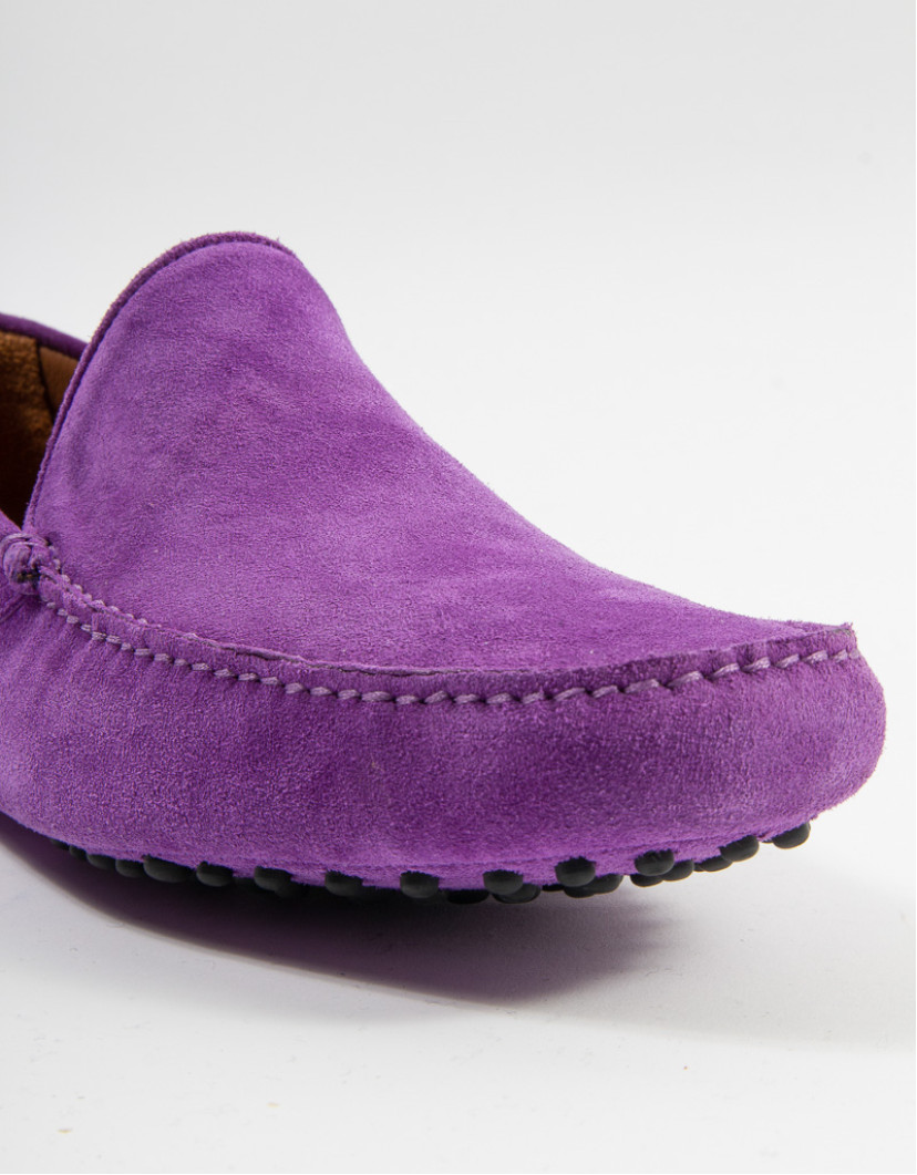 Patrick-Hellmann-Collection-Purple-Suede-Leather-Moccasins-image Patrick Hellmann Collection Purple Suede Leather Moccasins  image
