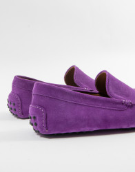 Patrick-Hellmann-Collection-Purple-Suede-Leather-Moccasins-thumbnail-3 Patrick Hellmann Collection Purple Suede Leather Moccasins  thumbnail 3