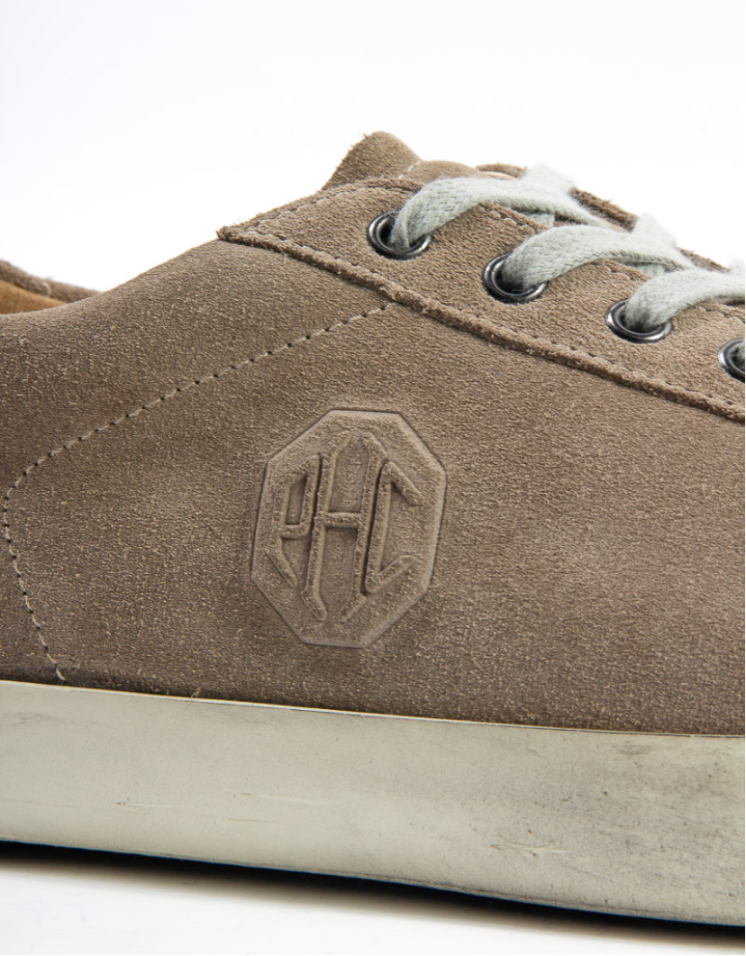 Patrick Hellmann Collection Beige Suede Leather Sneakers  image