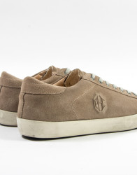 Patrick Hellmann Collection Beige Suede Leather Sneakers  thumbnail 3