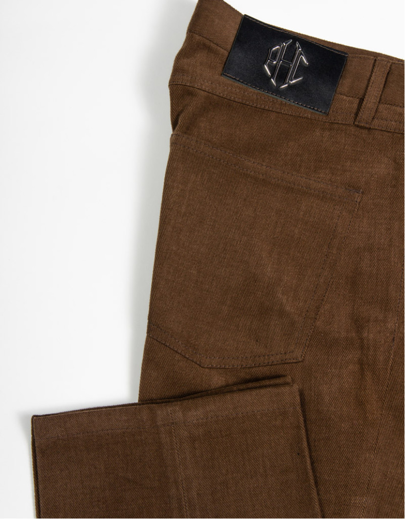 Patrick Hellmann Collection Brown Velvet Trousers image