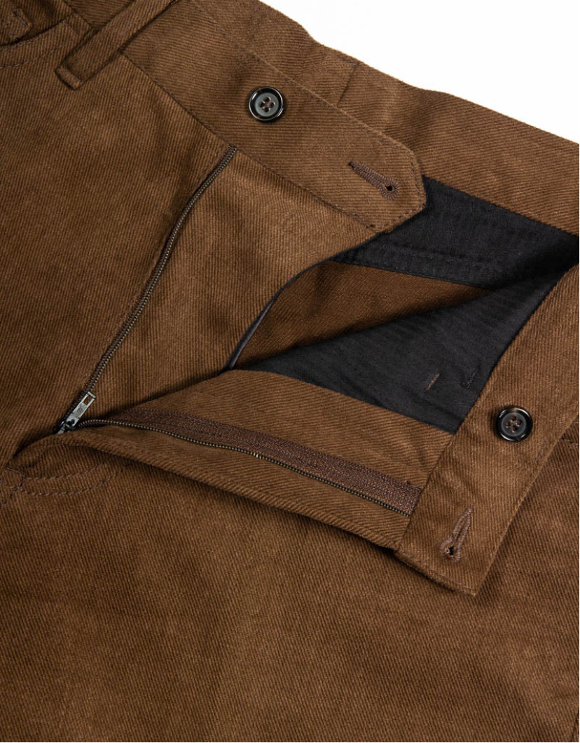 Patrick Hellmann Collection Brown Velvet Trousers image