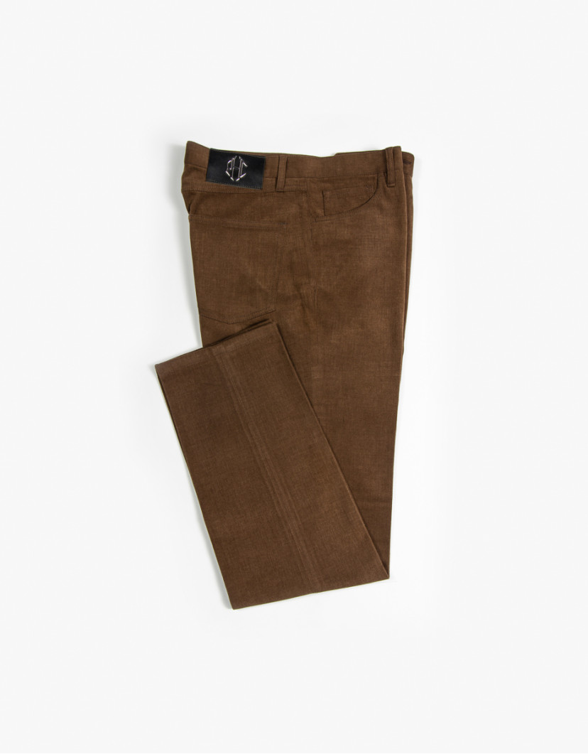 Patrick Hellmann Collection Brown Velvet Trousers image