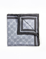 Patrick Hellmann Collection Grey Pocket Square 100% Silk thumbnail