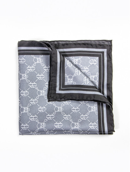 Patrick Hellmann CollectionGrey Pocket Square 100% Silkimage665