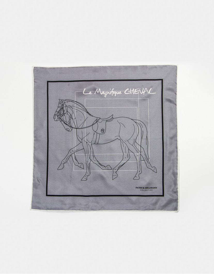 Patrick Hellmann Collection Light Gray Pocket Square 100% Silk image