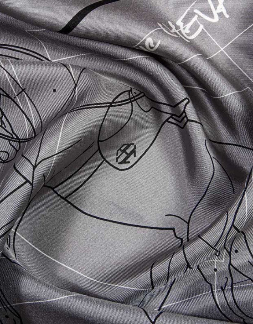 Patrick Hellmann Collection Light Gray Pocket Square 100% Silk image
