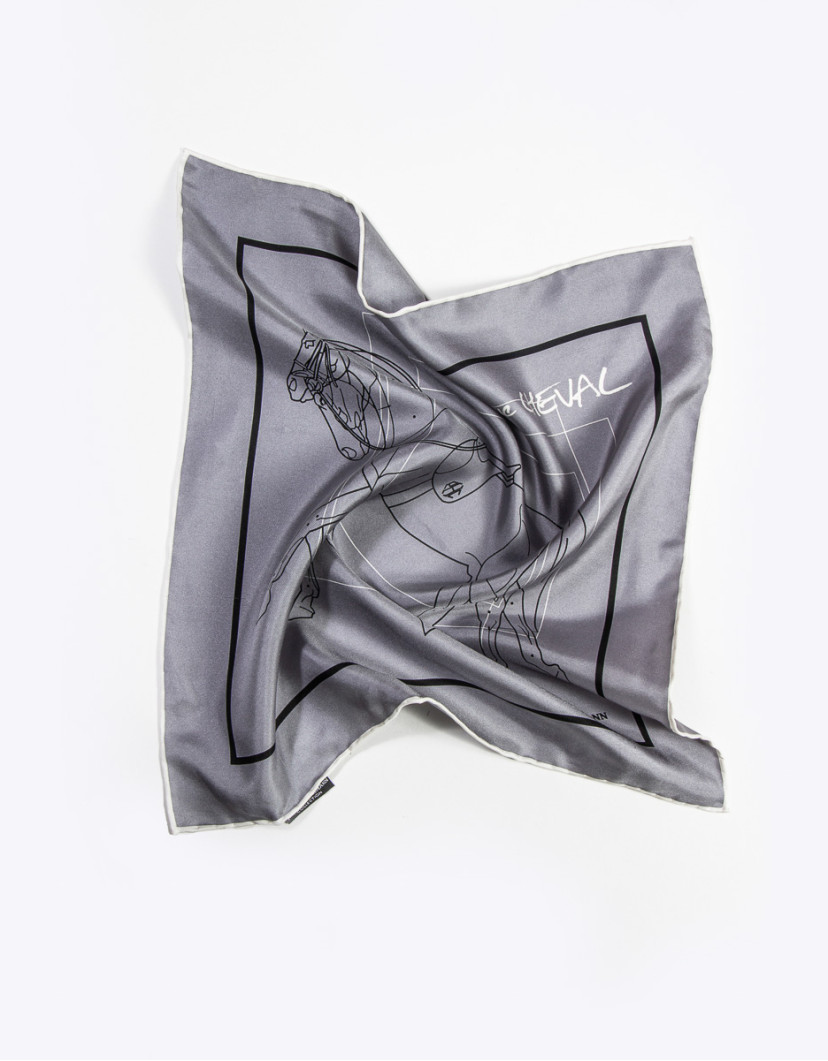 Patrick Hellmann Collection Light Gray Pocket Square 100% Silk image