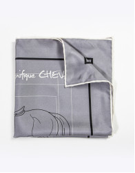 Patrick Hellmann Collection Light Gray Pocket Square 100% Silk thumbnail