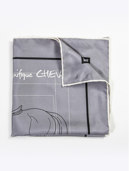 Patrick Hellmann CollectionLight Gray Pocket Square 100% Silkimage660