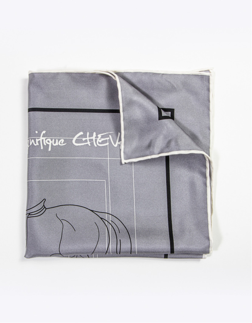 Patrick Hellmann Collection Light Gray Pocket Square 100% Silk image