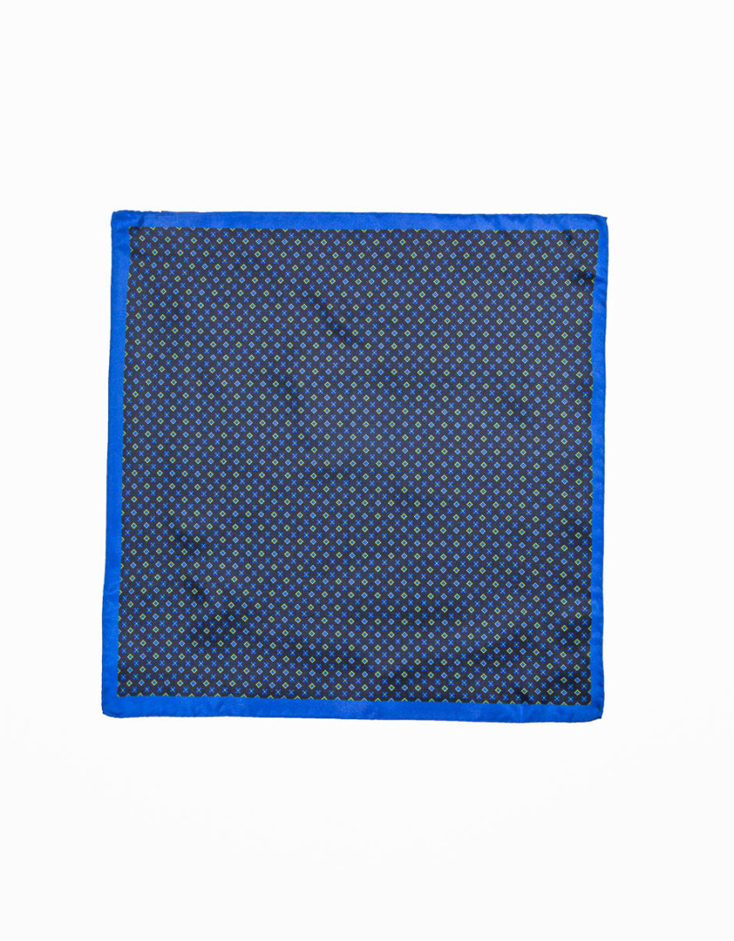 Patrick Hellmann Collection Blue Pocket Square 100% Silk image