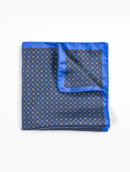 Patrick Hellmann CollectionBlue Pocket Square 100% Silkimage669