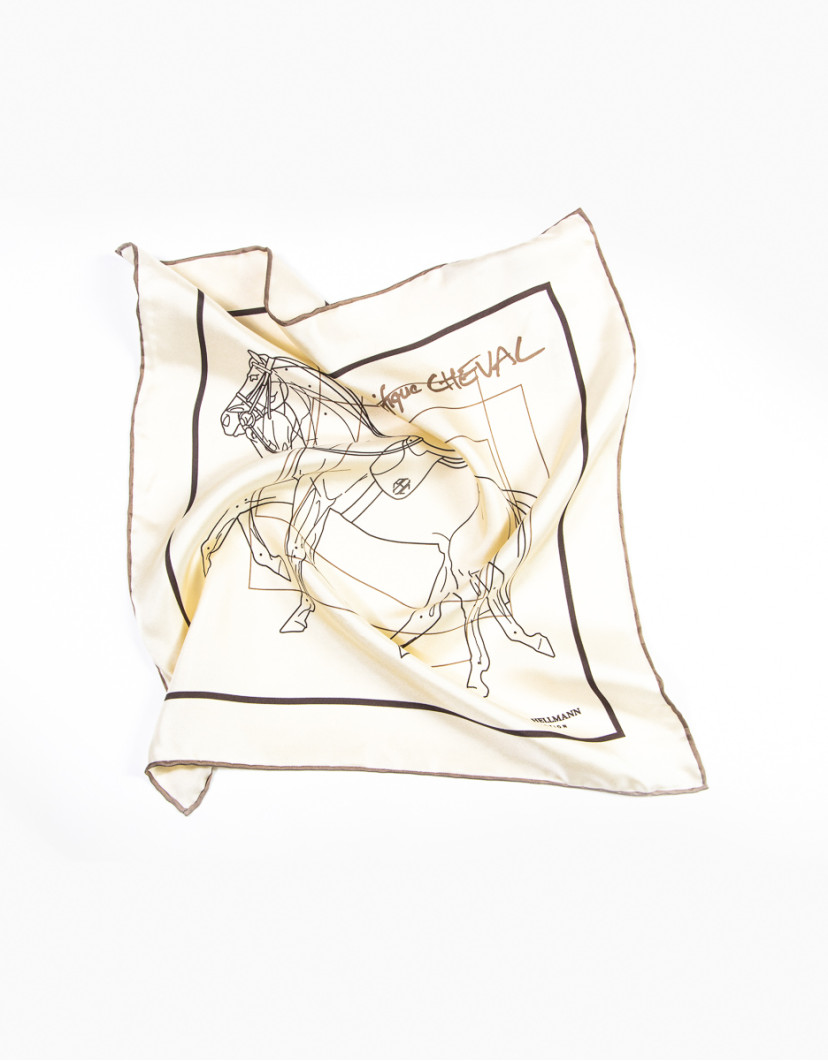 Patrick Hellmann Collection Beige Pocket Square 100% Silk image