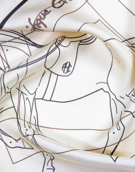 Patrick Hellmann Collection Beige Pocket Square 100% Silk thumbnail 2