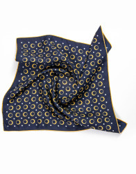 Patrick Hellmann Collection Blue Pocket Square 100% Silk thumbnail 1