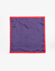 Patrick Hellmann Collection Blue Pocket Square Red print thumbnail 3