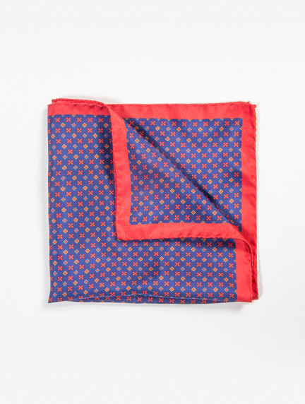 Patrick Hellmann CollectionBlue Pocket Square Red printimage673