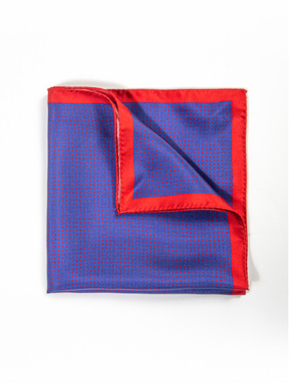 Patrick Hellmann CollectionPocket Square  Blue 100% Silkimage650