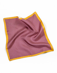 Patrick Hellmann Collection Pocket Square Purple With Yellow Dotted thumbnail 1