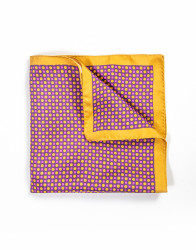 Patrick Hellmann Collection Pocket Square Purple With Yellow Dotted thumbnail