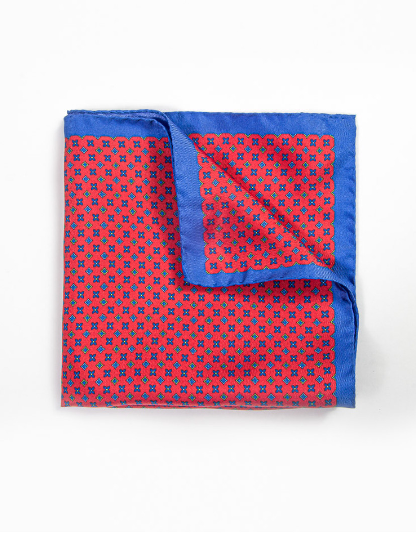 Patrick Hellmann Collection Red Pocket Square 100% Silk image