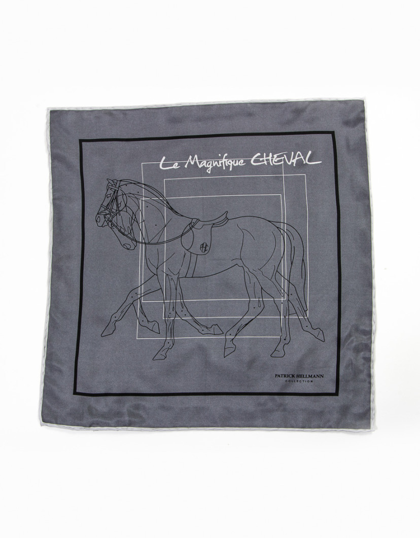 Patrick Hellmann Collection Dark Grey Pocket Square 100% Silk image