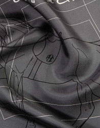 Patrick Hellmann Collection Dark Grey Pocket Square 100% Silk thumbnail 2