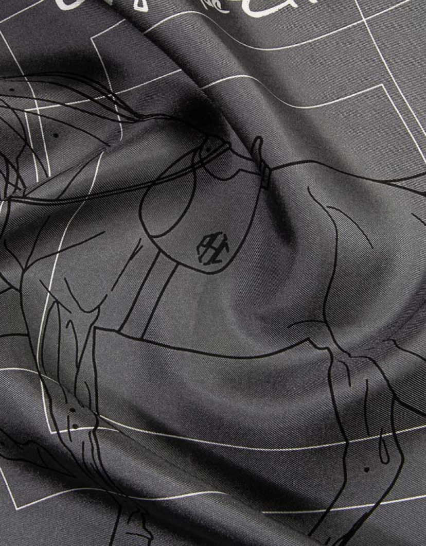 Patrick Hellmann Collection Dark Grey Pocket Square 100% Silk image