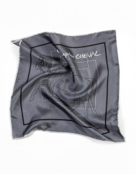 Patrick Hellmann Collection Dark Grey Pocket Square 100% Silk thumbnail 1