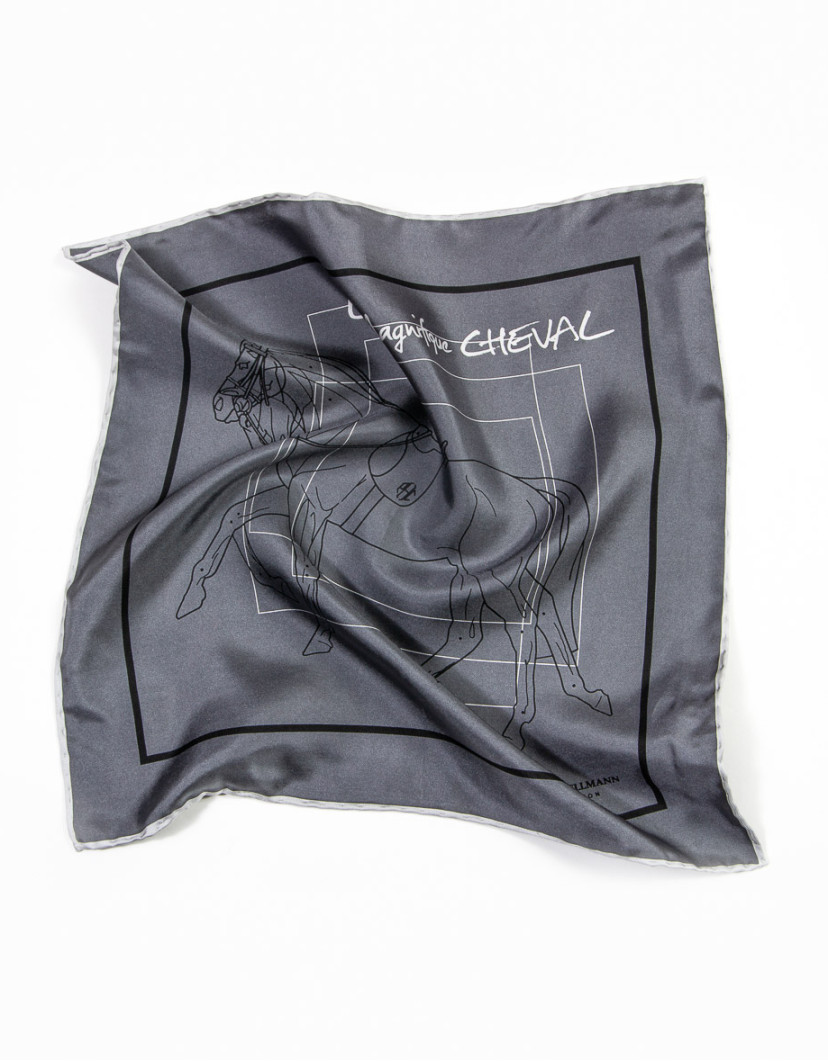 Patrick Hellmann Collection Dark Grey Pocket Square 100% Silk image
