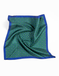 Patrick Hellmann Collection Green Pocket Square 100% Silk thumbnail 1