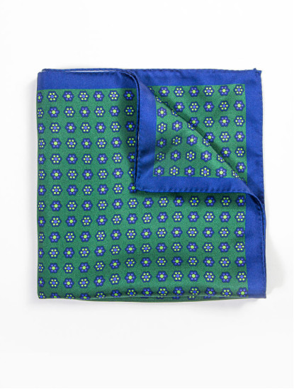 Patrick Hellmann CollectionGreen Pocket Square 100% Silkimage667