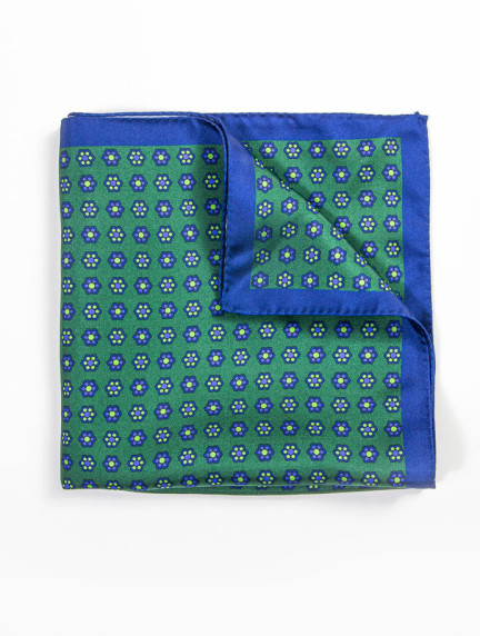 Patrick Hellmann CollectionGreen Pocket Square 100% Silkimage667
