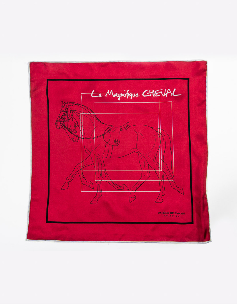Patrick Hellmann Collection Bordo Pocket Square 100% Silk image