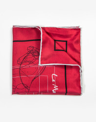 Patrick Hellmann Collection Bordo Pocket Square 100% Silk thumbnail