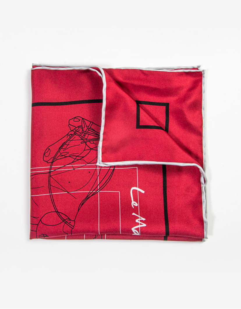 Patrick Hellmann Collection Bordo Pocket Square 100% Silk image