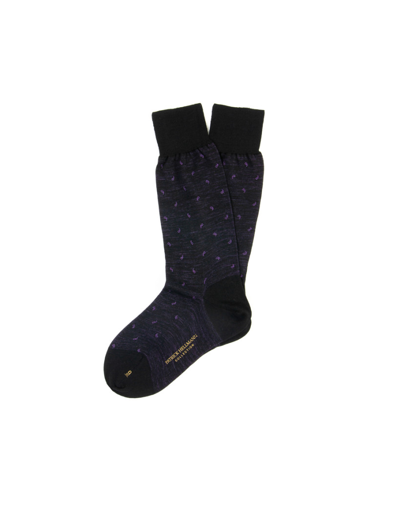 Patrick Hellmann Collection Black With Purple Socks  image